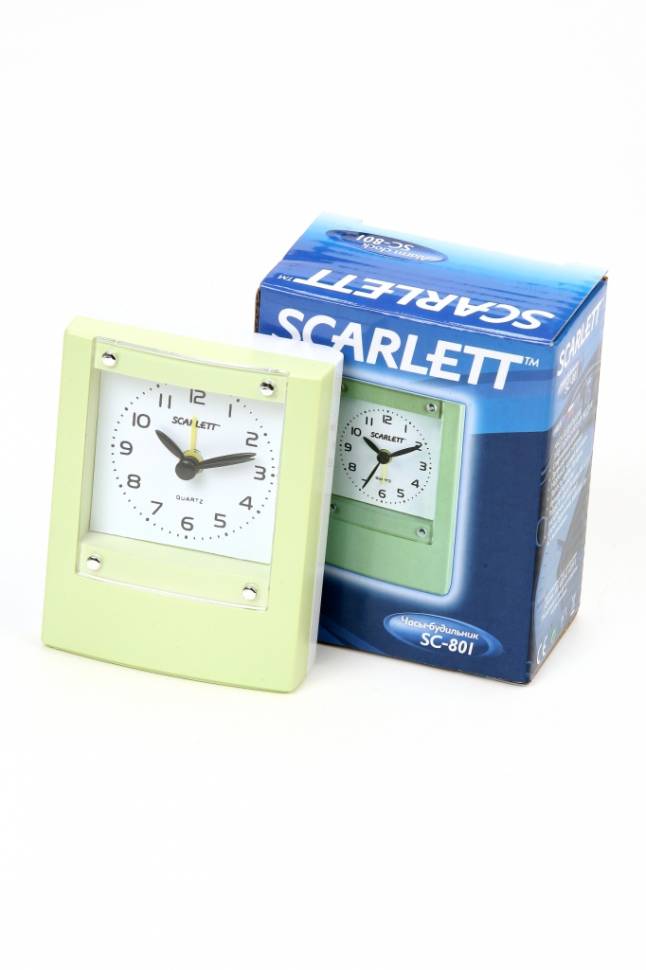 SCARLETT SC-801 будильник, классик, зеленый - SCARLETT SC-801 будильник, классик, зеленый