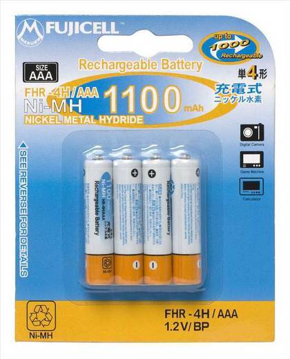 FUJICELL NiMH Rechargeable AAA 1100mAh BL4 FHR-4H-AAA